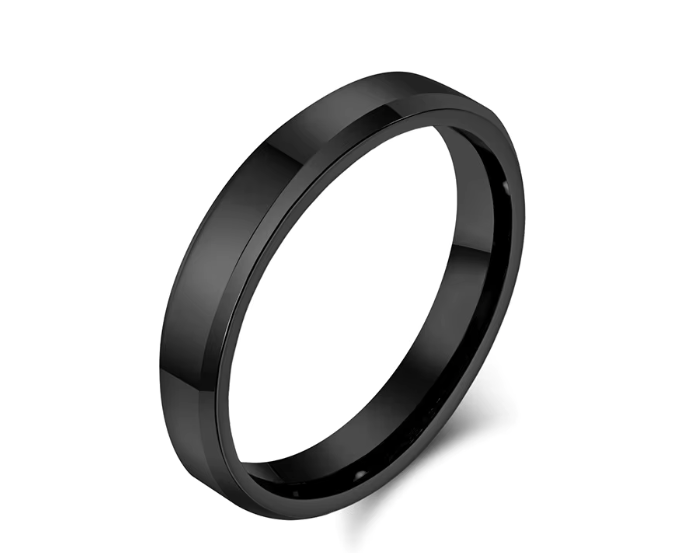 The Radiant Bevel – Polished Flat Tungsten Ring