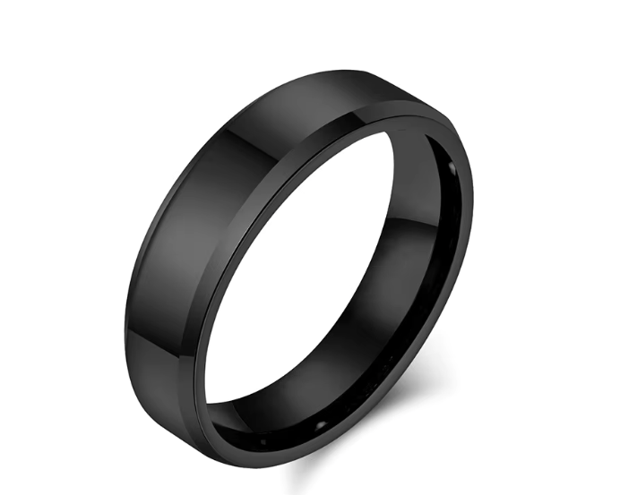 The Radiant Bevel – Polished Flat Tungsten Ring