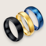 The Apex – 6 mm Brushed Beveled Steel Ring
