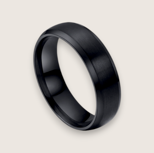 The Apex – 6 mm Brushed Beveled Steel Ring