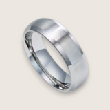 The Apex – 6 mm Brushed Beveled Steel Ring