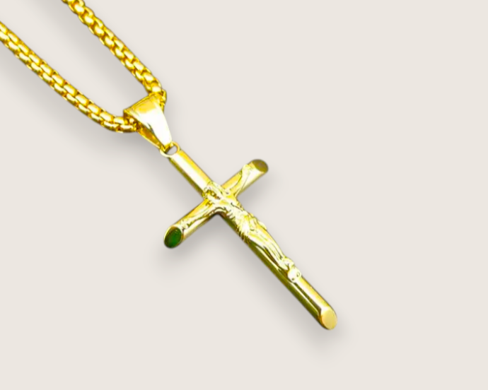 The Saviour – Steel Crucifix Necklace