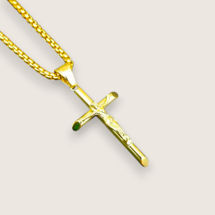 The Saviour – Steel Crucifix Necklace