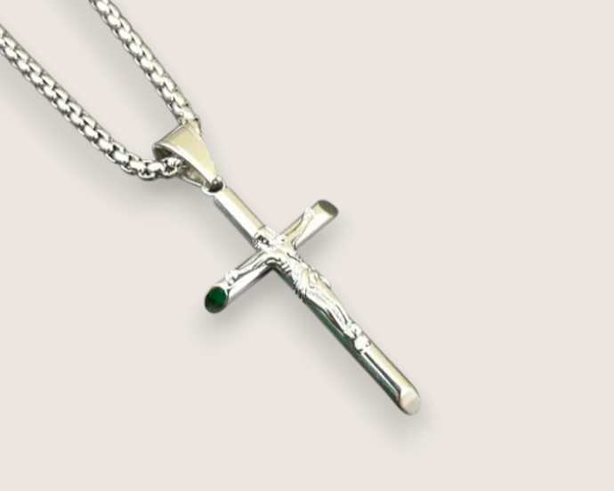 The Saviour – Steel Crucifix Necklace