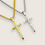 The Saviour – Steel Crucifix Necklace