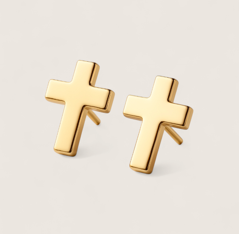 The Pillar – 11 mm Cross Stud Earrings