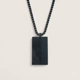 The Obsidian Grid – 40 mm Oxidized Dog Tag Necklace