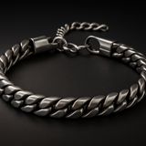 The Anvil Link – 4.6 mm Oxidized Steel Curb Bracelet