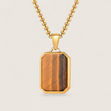 The Aegis - Tiger Eye Dog tag Necklace
