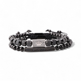 The Crowned Pair- Steel Double Bracelet