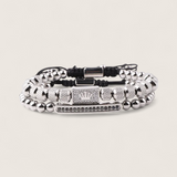The Crowned Pair- Steel Double Bracelet