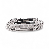 The Crowned Pair- Steel Double Bracelet