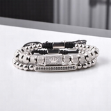 The Crowned Pair- Steel Double Bracelet