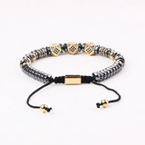 The Hematite Halo -  Slider Bracelet