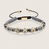 The Hematite Halo -  Slider Bracelet