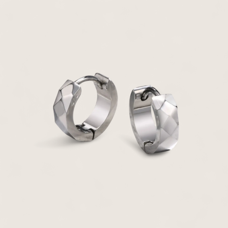Tidebreaker Hoops - 12.5mm Facetted Hoop