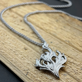 The Hearthfire Pendant – Steel Flame Necklace