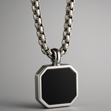 The Nexus – Minimalist Black Inlay Pendant Necklace