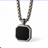 The Nexus – Minimalist Black Inlay Pendant Necklace