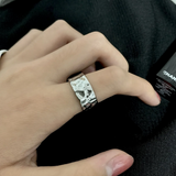 Static Ice Surge - Hammered Ring