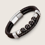 Pathfinder II Leather & Stone Bracelet