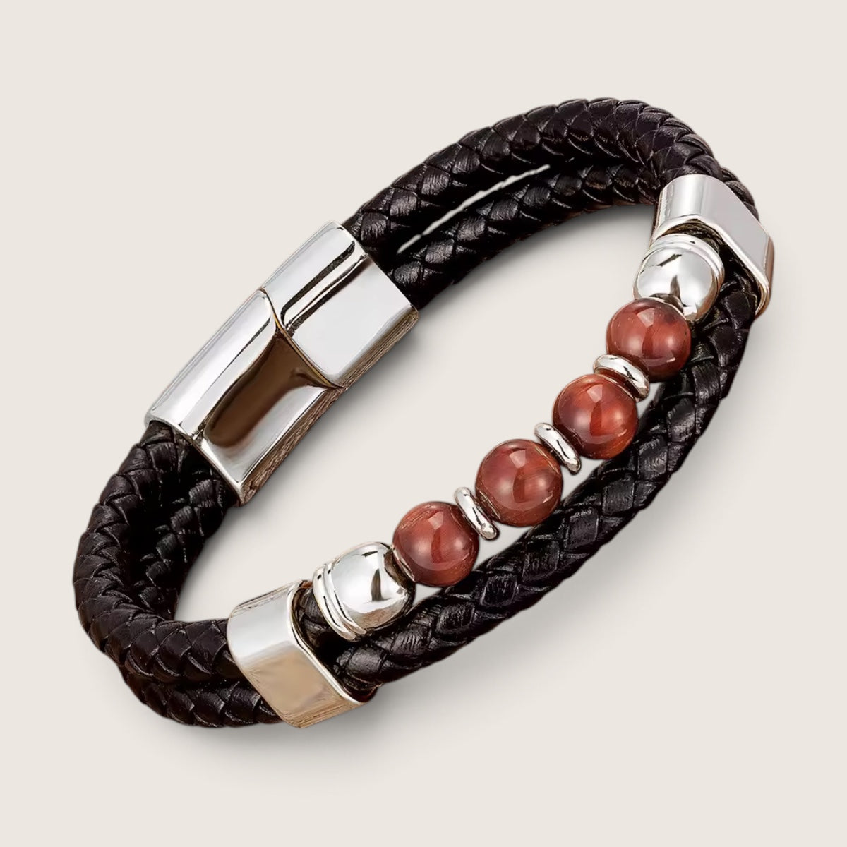 Pathfinder II Leather & Stone Bracelet