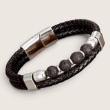 Pathfinder II Leather & Stone Bracelet
