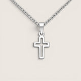 Small Outline Cross - Sterling Silver