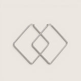 Square Sterling Silver Hoop Earrings