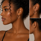 Square Sterling Silver Hoop Earrings