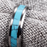 Turquoise Inlay Tungsten Ring