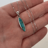 Long Oval Shaped Turquoise Necklace