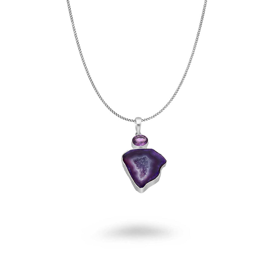 Free-Form Amethyst & Agate Necklace