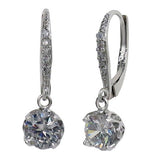 CZ Leverback Drop Earrings
