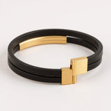 The Bastion – Double Leather Bracelet