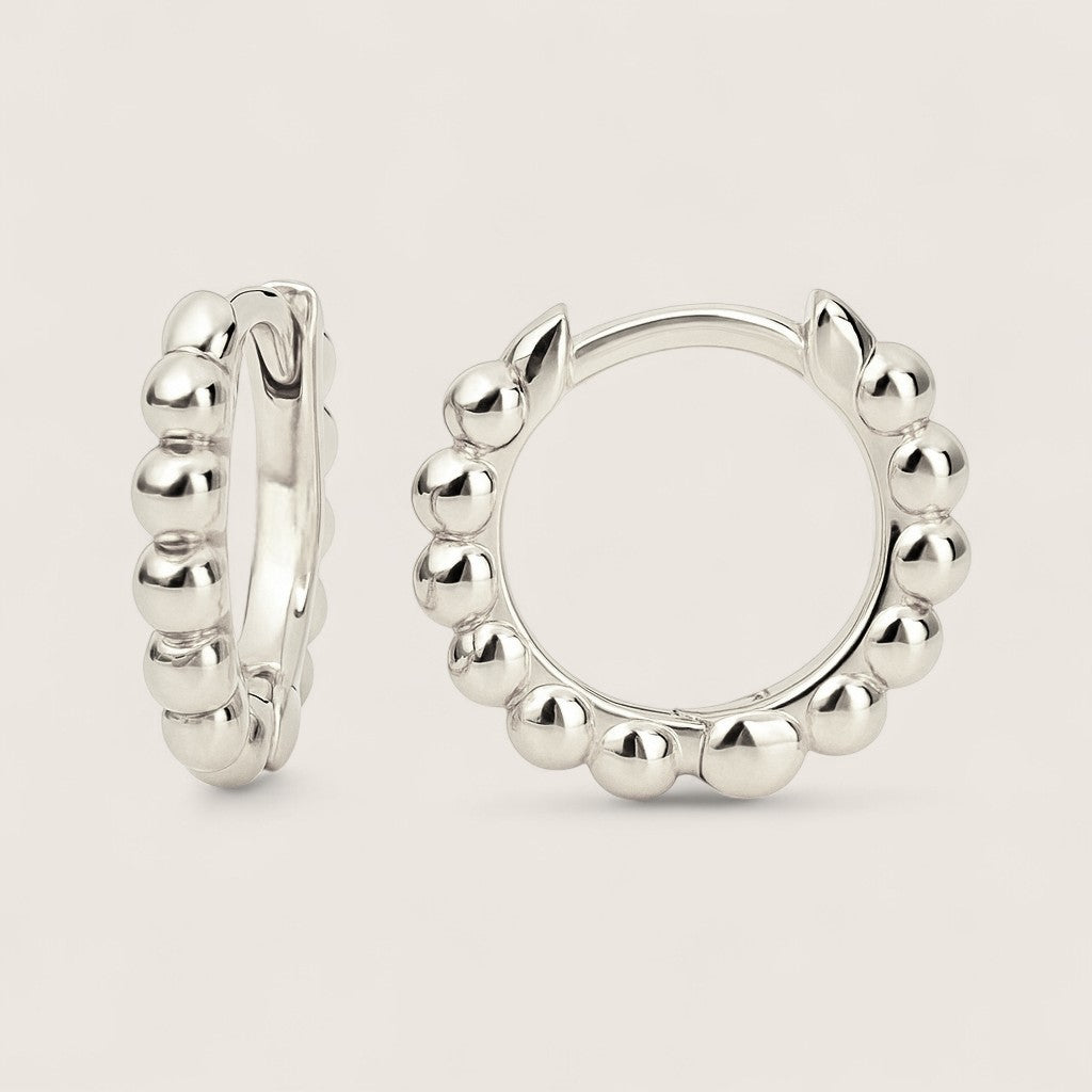 Beaded Huggie Earrings 11mm
