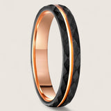 The Ember Line – Black & Rose Gold Tungsten Ring