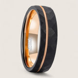 The Ember Line – Black & Rose Gold Tungsten Ring