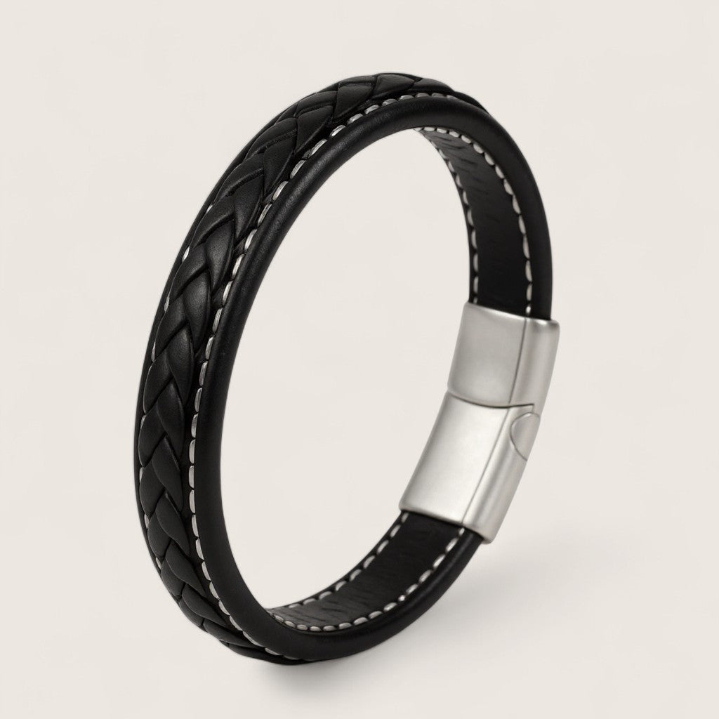 The Stratus Band – Braided Leather Bracelet