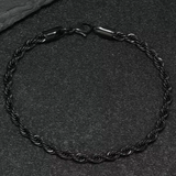 The Obsidian – 4 mm Rope Chain Bracelet