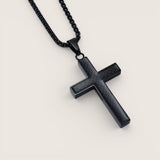 Carbon Cross Necklace – Steel