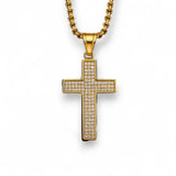 The Frostbound Creed – Iced Cross Pendant