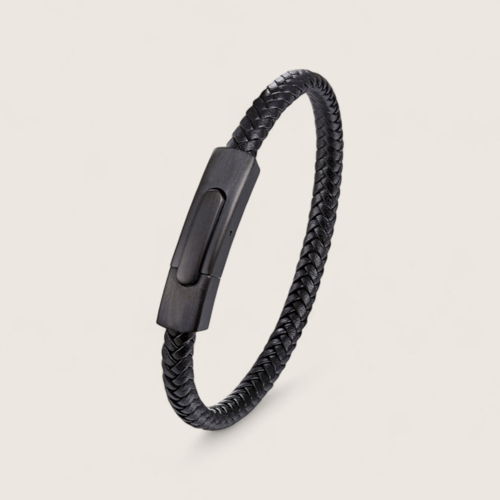 The Sleekline – Premium Leather & Steel Bracelet