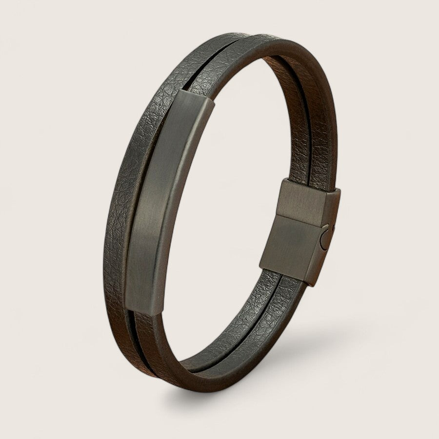 The Bastion – Double Leather Bracelet