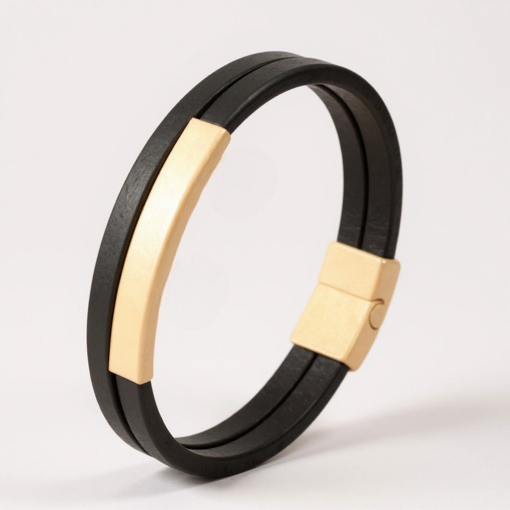 The Bastion – Double Leather Bracelet