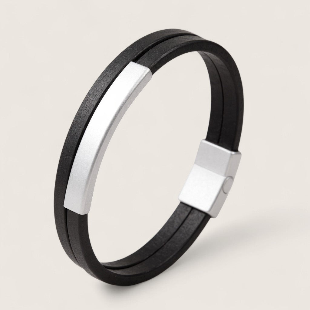 The Bastion – Double Leather Bracelet