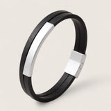 The Bastion – Double Leather Bracelet