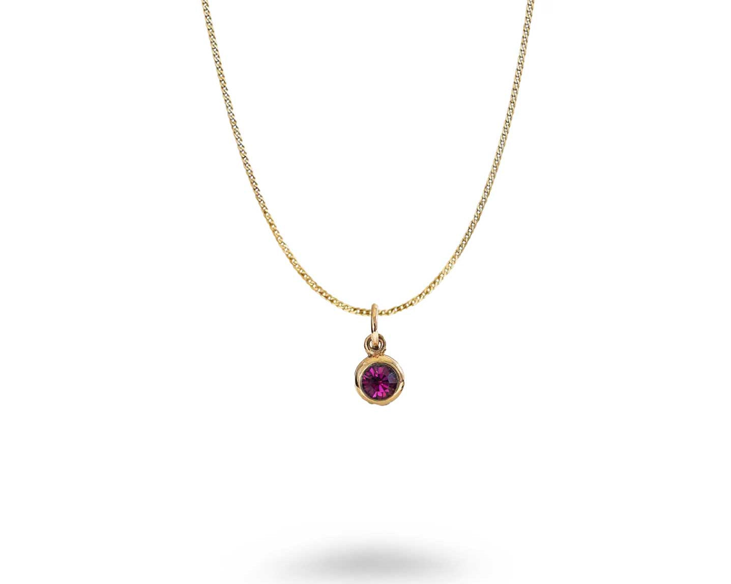 Bronze CZ Birthstone Necklace