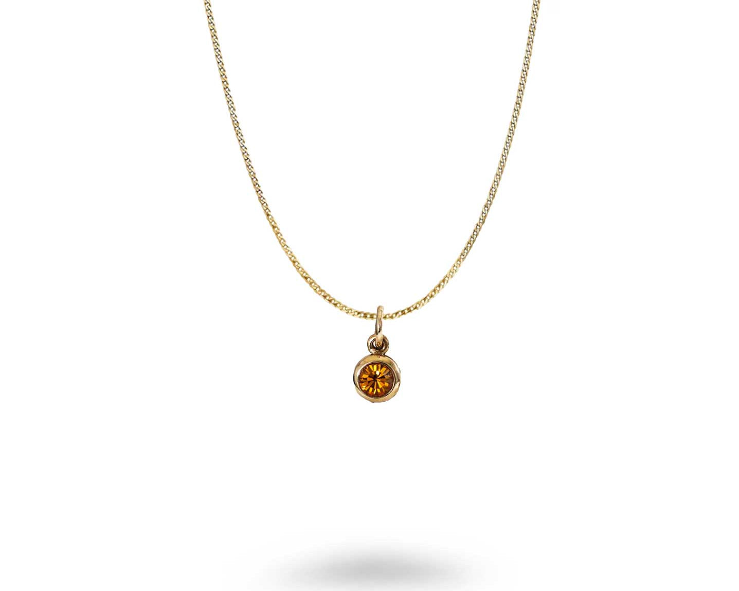 Bronze CZ Birthstone Necklace