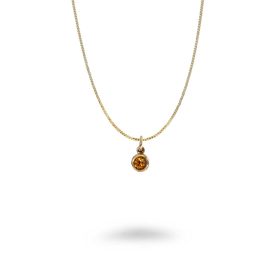 Bronze CZ Birthstone Necklace